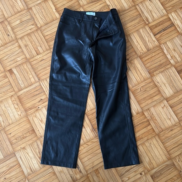 MANGO leather effect high waist pants - Picture 1 of 5